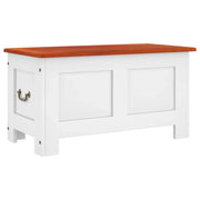 Cassapanca con Coperchio Marrone e Bianco Legno Massello Acacia CFW1087291