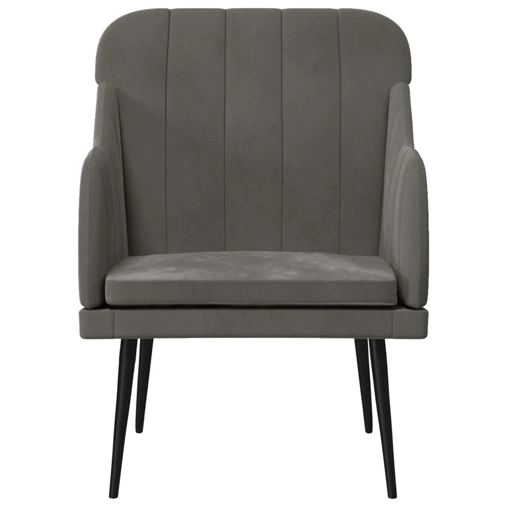 Poltrona Grigio Scuro 63x76x80 cm Velluto 351455