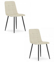 Sedia VALORA PYRA - Moderna in velluto beige con gambe nere x 2