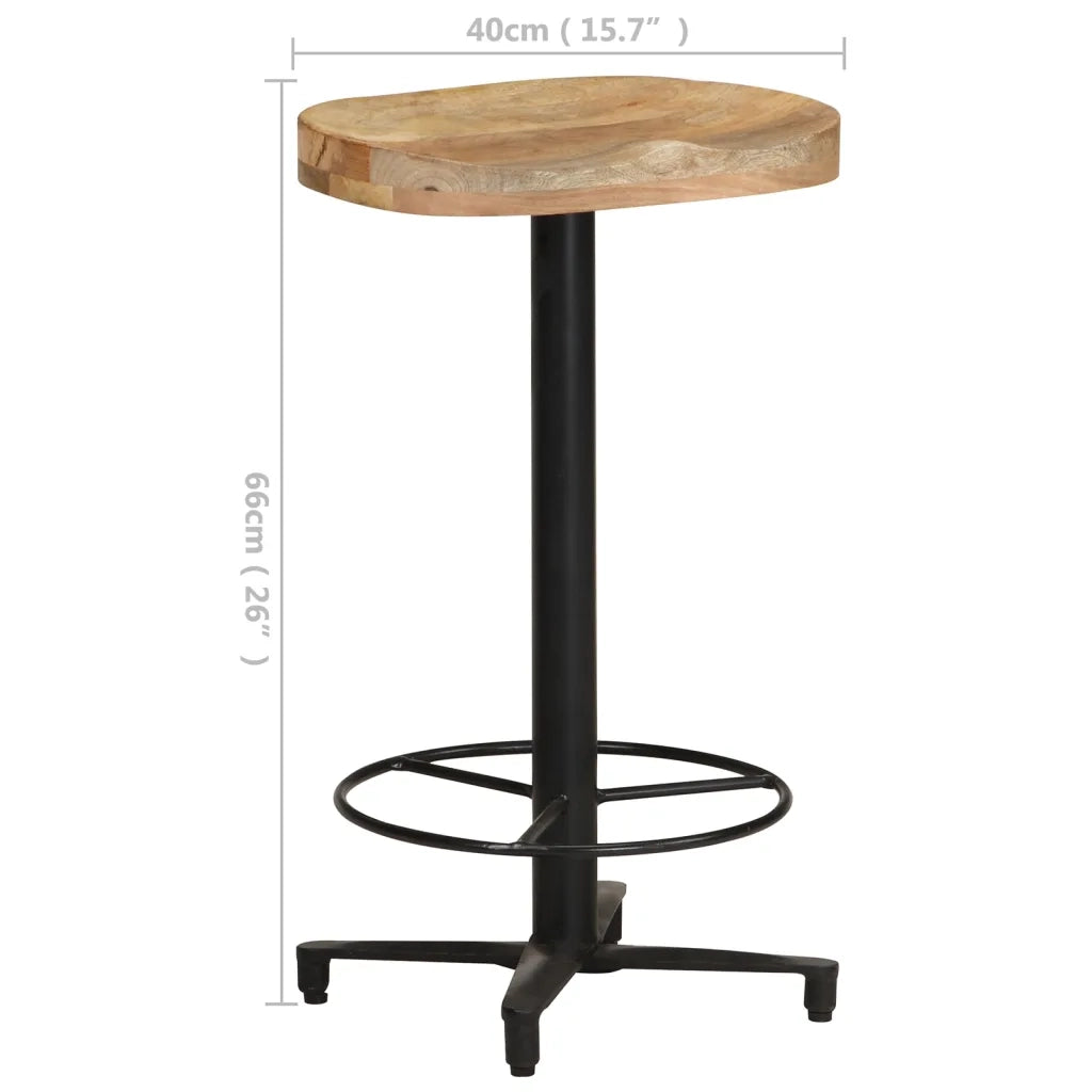 Sgabelli da Bar 2 pz 66 cm in Legno Massello di Mango cod mxl 66706