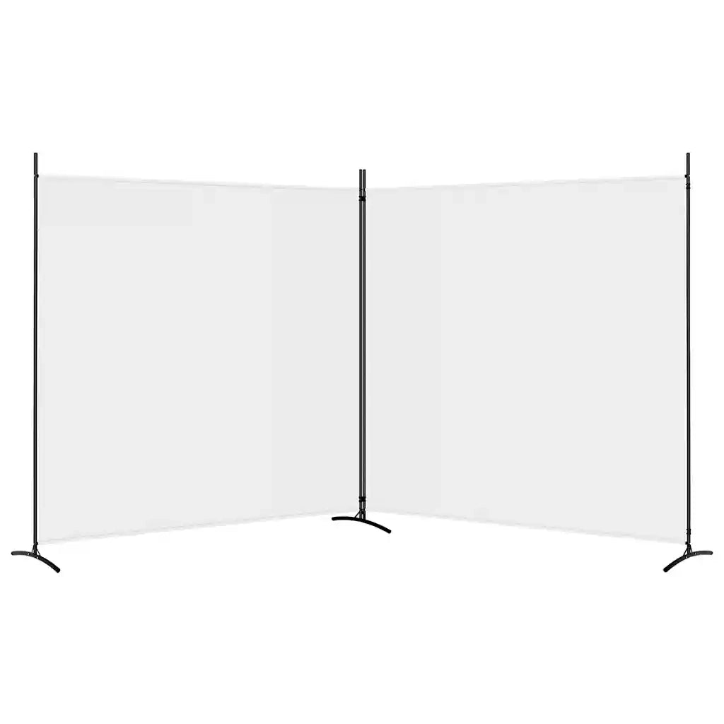 Divisorio a 2 Pannelli Bianco 348x180 cm Tessuto 350274