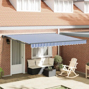 vidaXL Tenda Retrattile Blu e Bianco 400x300 cm Tessuto