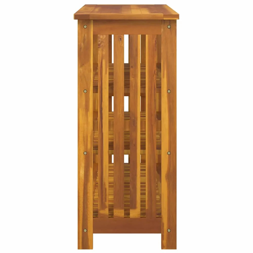 Mobiletto da giardino in legno massello di acacia con pratici ripiani 90 x 40 x 90 cm stile moderno legno marrone 02_0058498