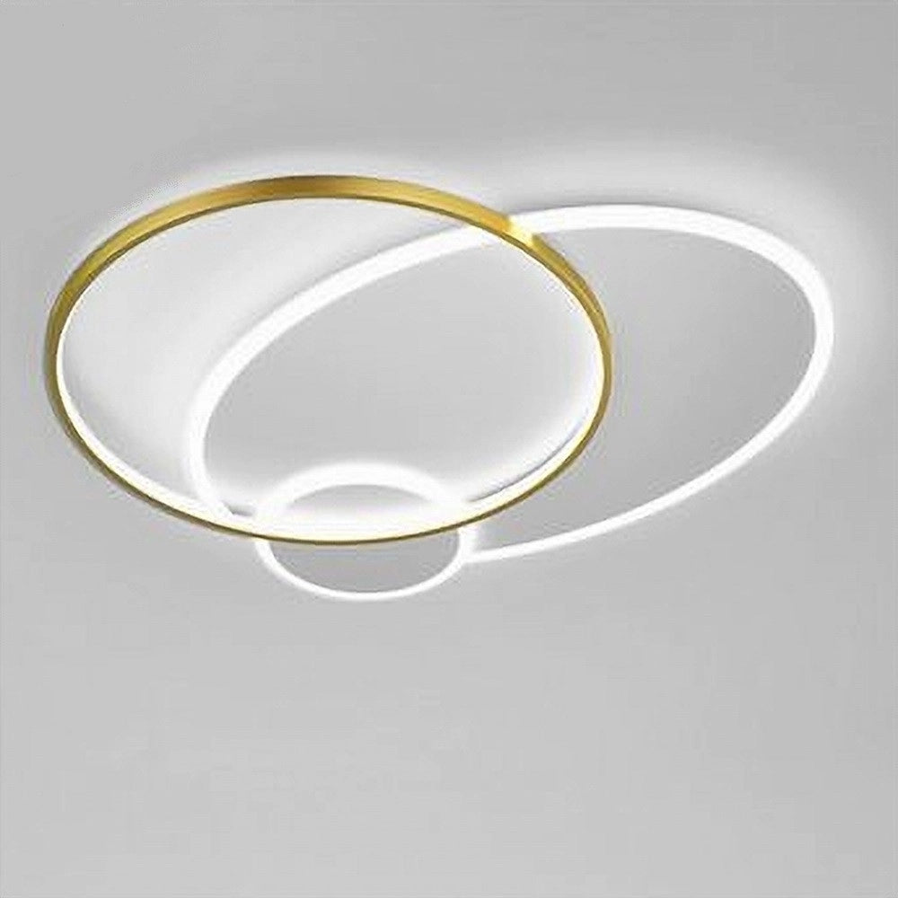 Trade Shop - Plafoniera Led 42 W Cerchio Oro Bianco Moderno Soffitto Tonda Luce Fredda 71561 -