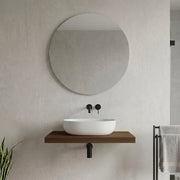 Mensolone bagno 80 cm in legno effetto rovere scuro Levia