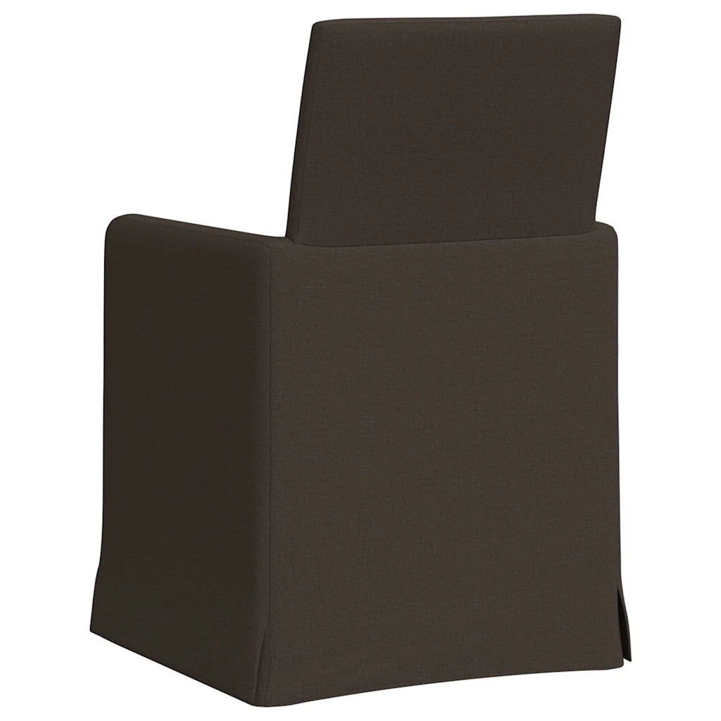 Sedie da pranzo 2 pcs Grigio scuro 57 x 67 x 95 cm Tela