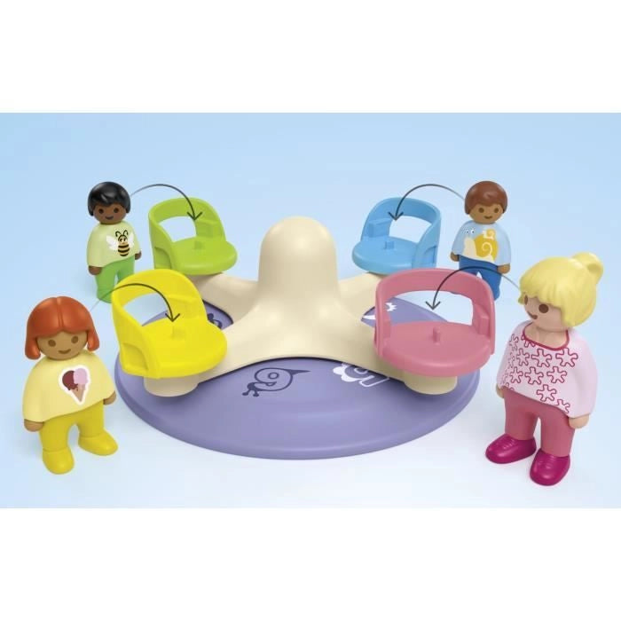 PLAYMOBIL Junior 71701 Bambini e tornello - Include quattro personaggi e un tornello - Da 1 anno