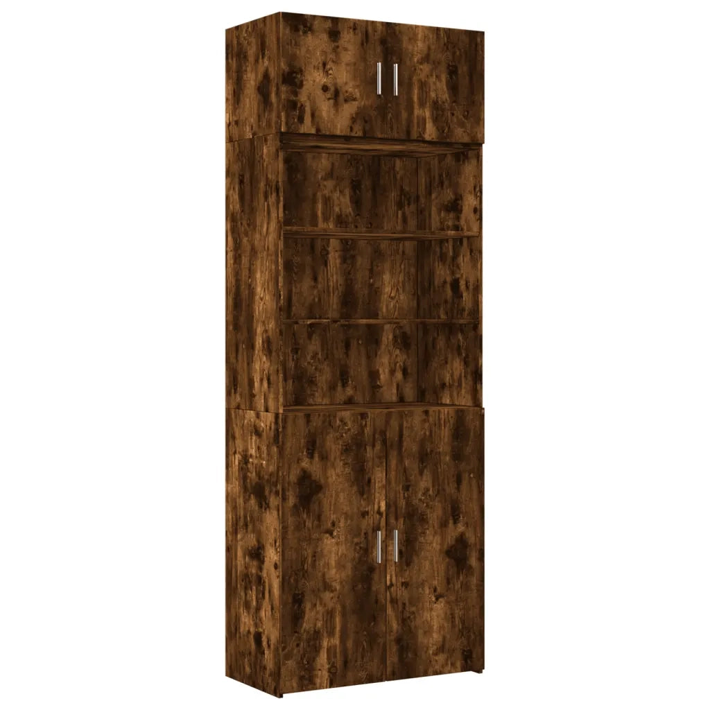 vidaXL Armadietto Rovere Fumo 80x42,5x225 cm in Truciolato