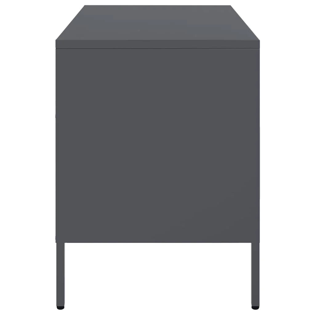 Mobile TV multimediale mensola TV credenza TV sala da pranzo soggiorno camera da letto antracite 68 x 39 x 50,5 cm acciaio antracite 02_0026401