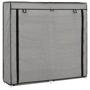 Scarpiera mobile contenitore per scarpe mobile per ingresso/corridoio/soggiorno con coperchio 115 x 28 x 110 cm tessuto grigio 02_0021409