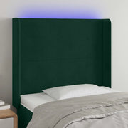 Testiera a LED Verde Scuro 93x16x118/128 cm in Velluto 3123807
