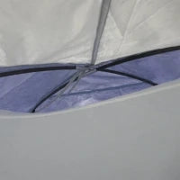 Tenda da Campeggio 3 4 Persone a Cupola Leggera e Ventilata con Porte con Zip, 320 x 240 x 130 cm Blu Scuro Grigio Chiaro