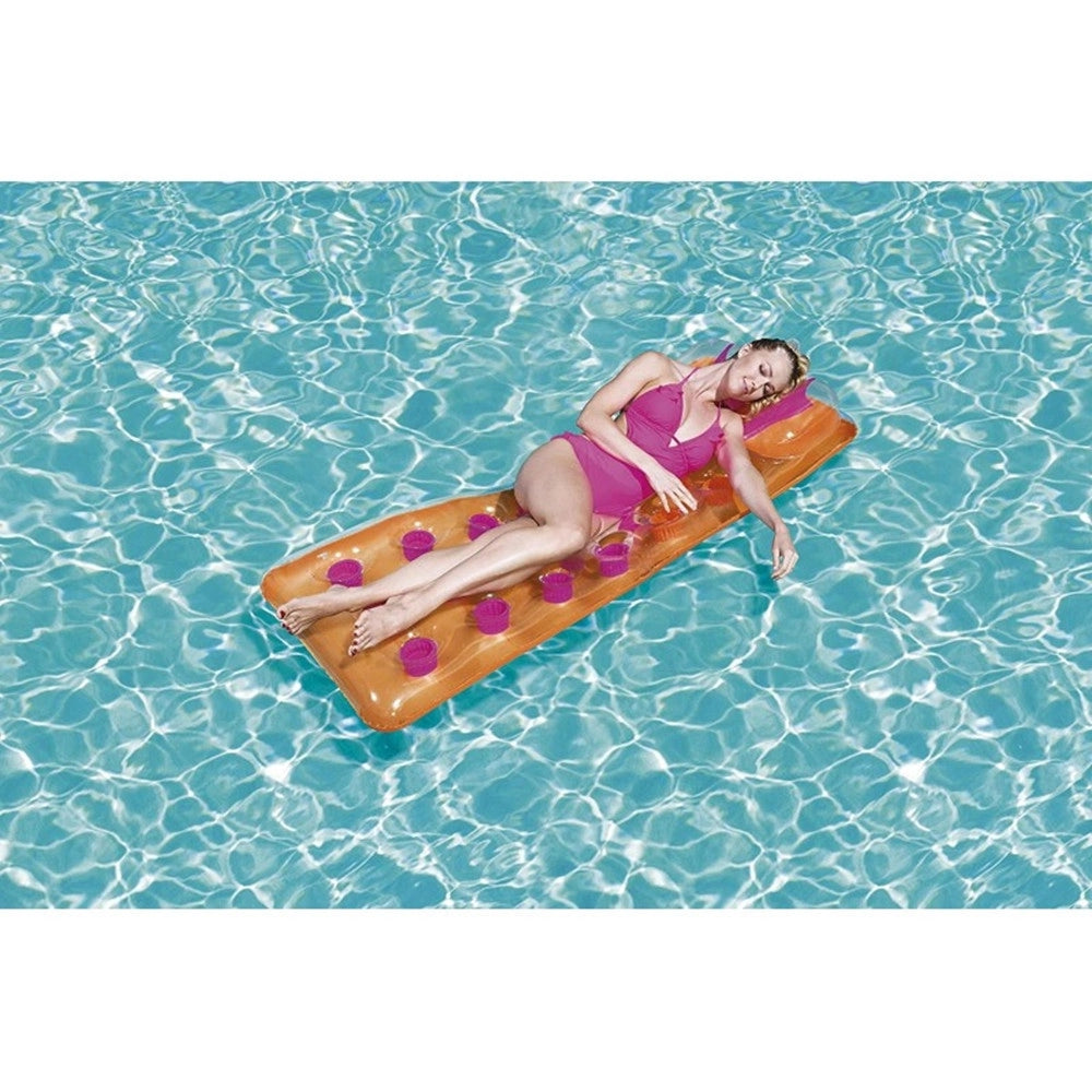 Trade Shop - Materassino Gonfiabile Con Cuscino 18 Buchi 188x71 Cm 3 Colori Estate Piscina Mare 43015 -