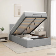 Letto ottomano con materasso Grigio Chiaro 120 x 190 cm Tessuto 3456309