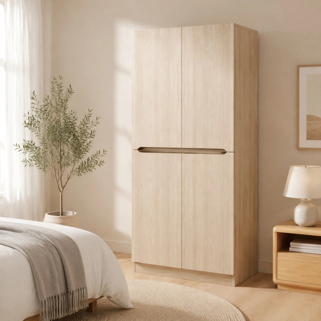 Armadio a doppia anta 70 x 40 x 170 cm in legno colore naturale