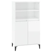 Buffet credenza cassettiera mobiletto mobile contenitore organizer cucina soggiorno lucido 60 x 36 x 110 cm legno ingegnerizzato bianco 02_0032985