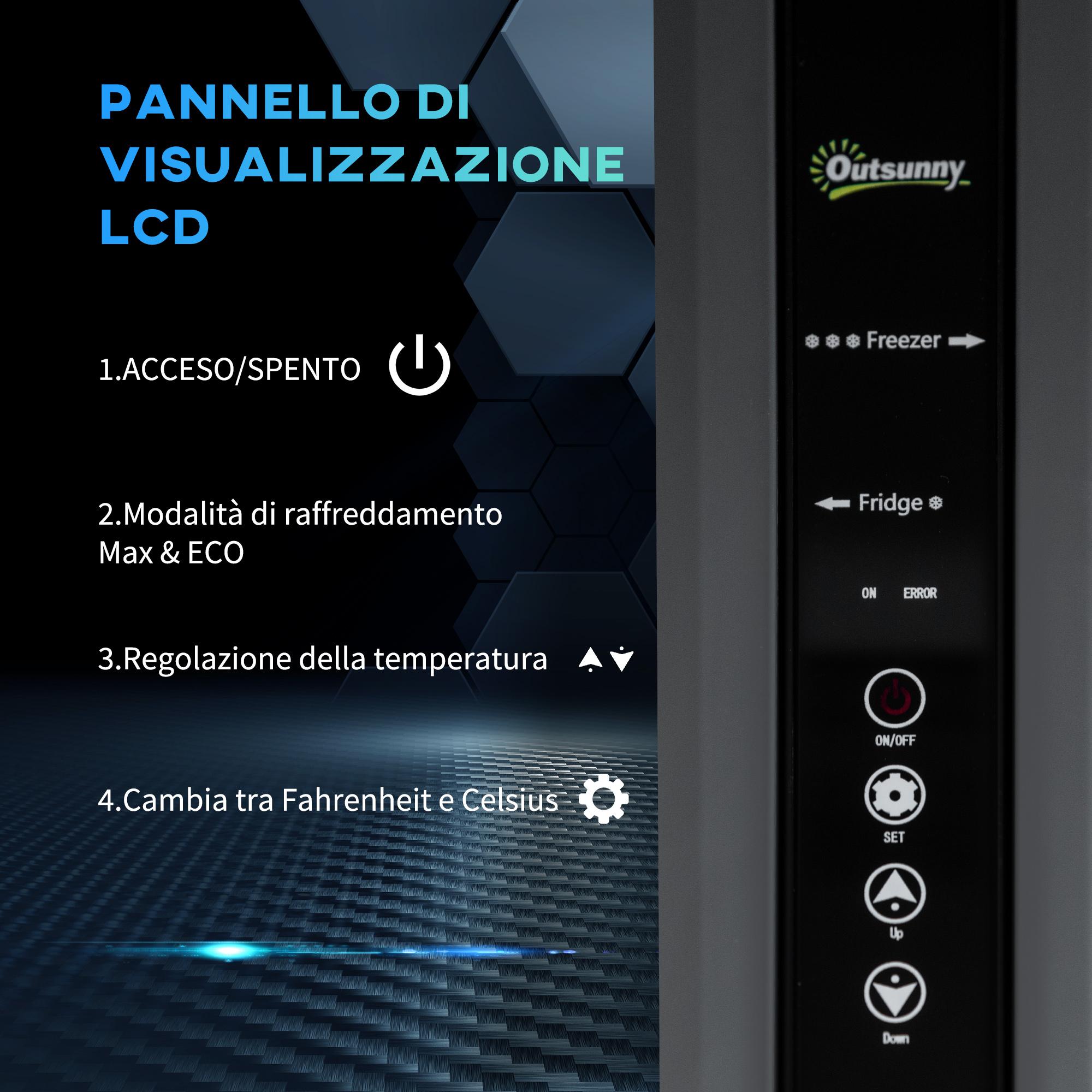 Frigo Portatile Elettrico a Compressore 35 Litri per Auto e Camion Grigio Scuro