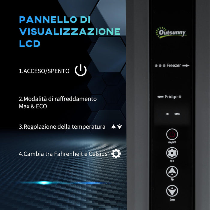 Frigo Portatile Elettrico a Compressore 35 Litri per Auto e Camion Grigio Scuro