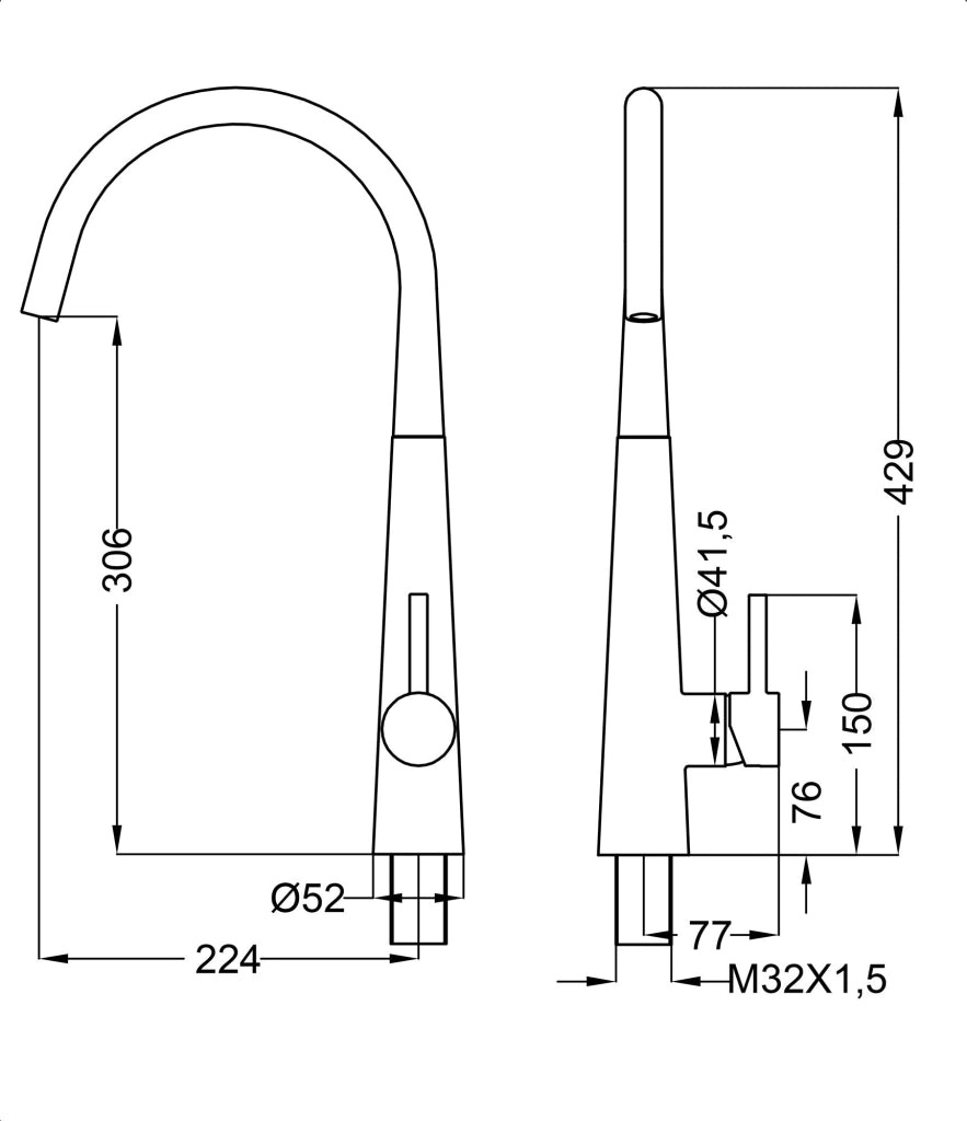 Rubinetto Cucina Miscelatore Conico Monocomando Apell AP9010CR Cromato