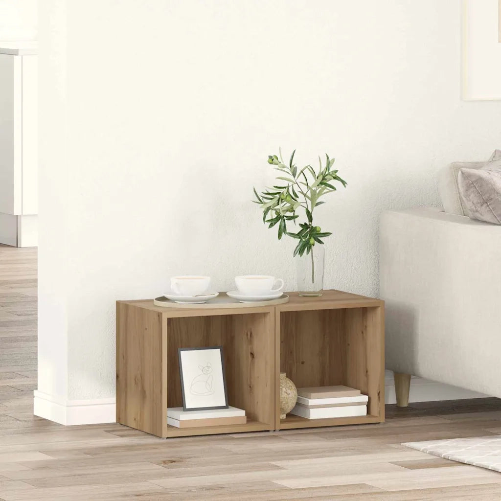 vidaXL Mobile TV 2 pcs Marrone 37 x 35 x 37 cm Legno multistrato