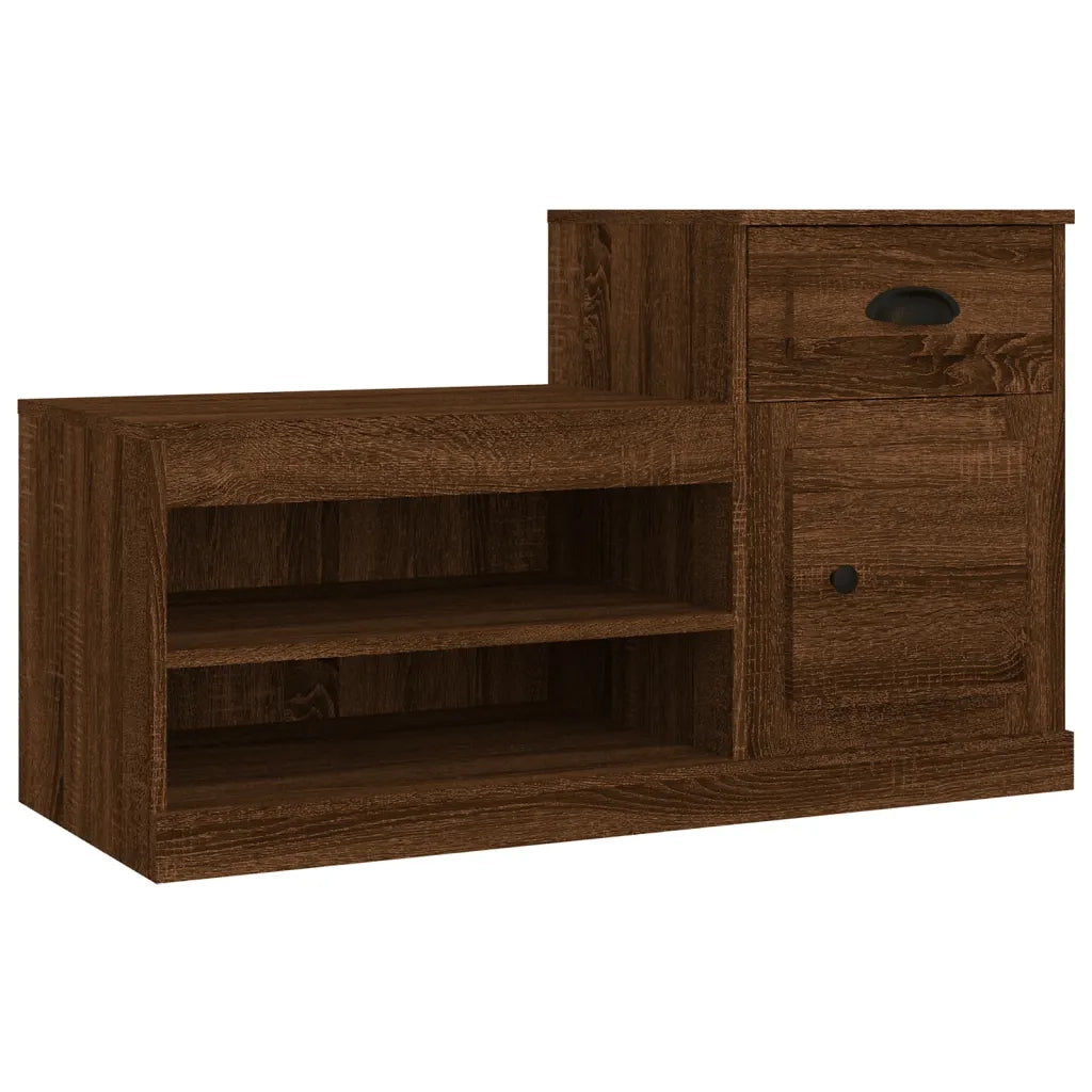 Scarpiera-Scaffale per scarpe Rovere Marrone 100x42x60 cm in Legno Multistrato