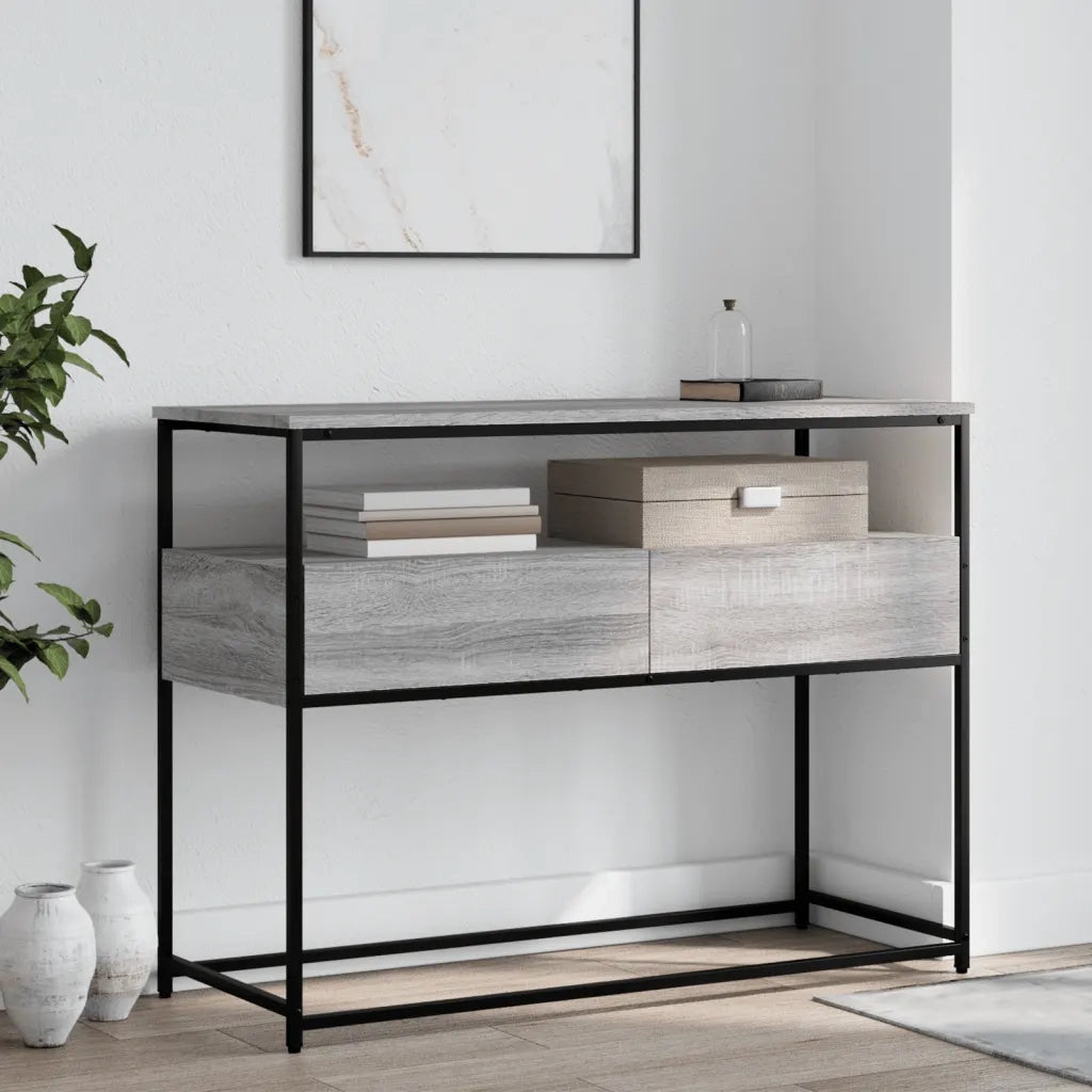 Tavolino Consolle | Tavolo d'Ingresso Grigio Sonoma 100x40x75cm Legno Multistrato