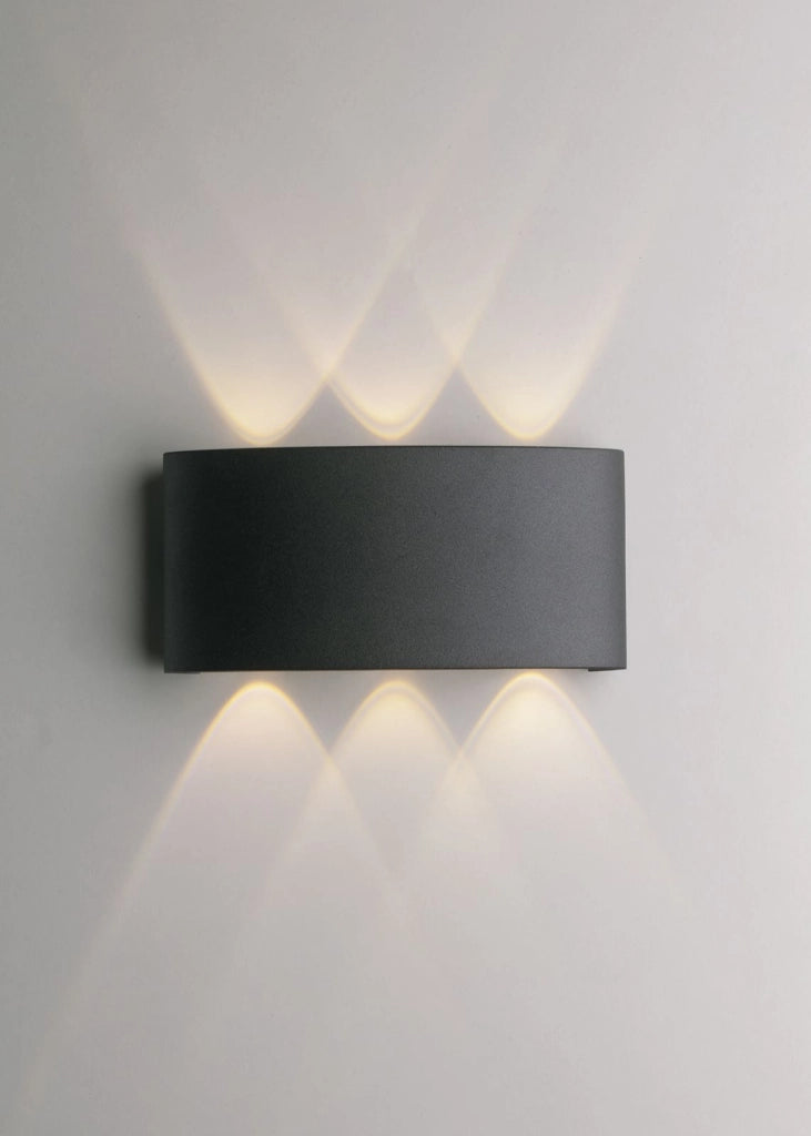 APPLIQUE BIEMISSIONE LED BEETLE ANTRACITE 6W 600LM CCT 3000K / 4000K IP54 17X8X4CM