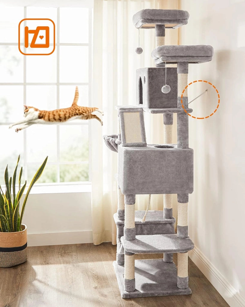 Tiragraffi per gatti VALORA - Grigio chiaro, corda di sisal, PCT190W01