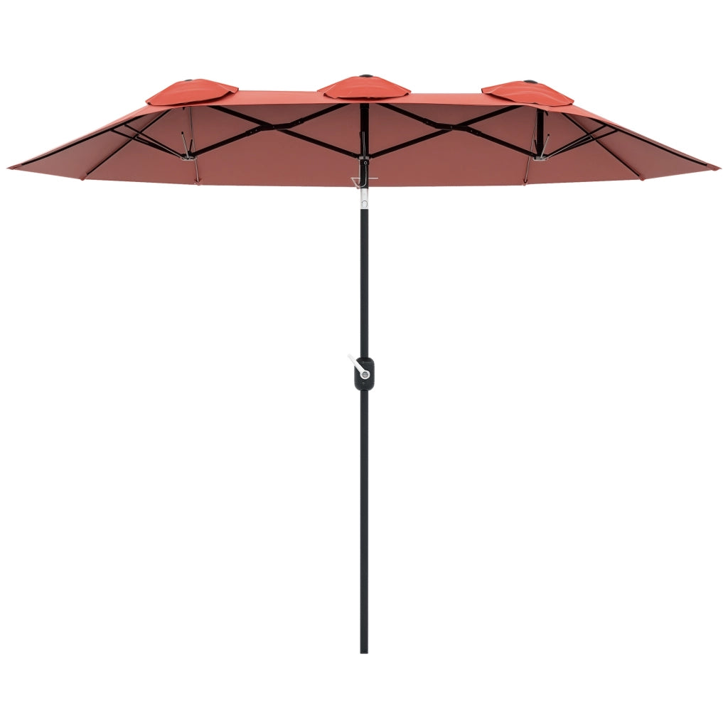 Ombrellone da giardino pieghevole ¨C zephmum ¨C rosso bordeaux, poliestere+acciaio, 295x152 cm