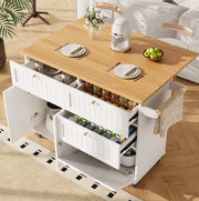 Isola da cucina mobile in MDF bianco con ante a ribalta
