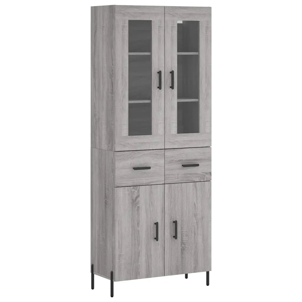Credenza-Buffet-Armadio da cucina Grigio Sonoma 69,5x34x180 cm in Legno Multistrato 817756