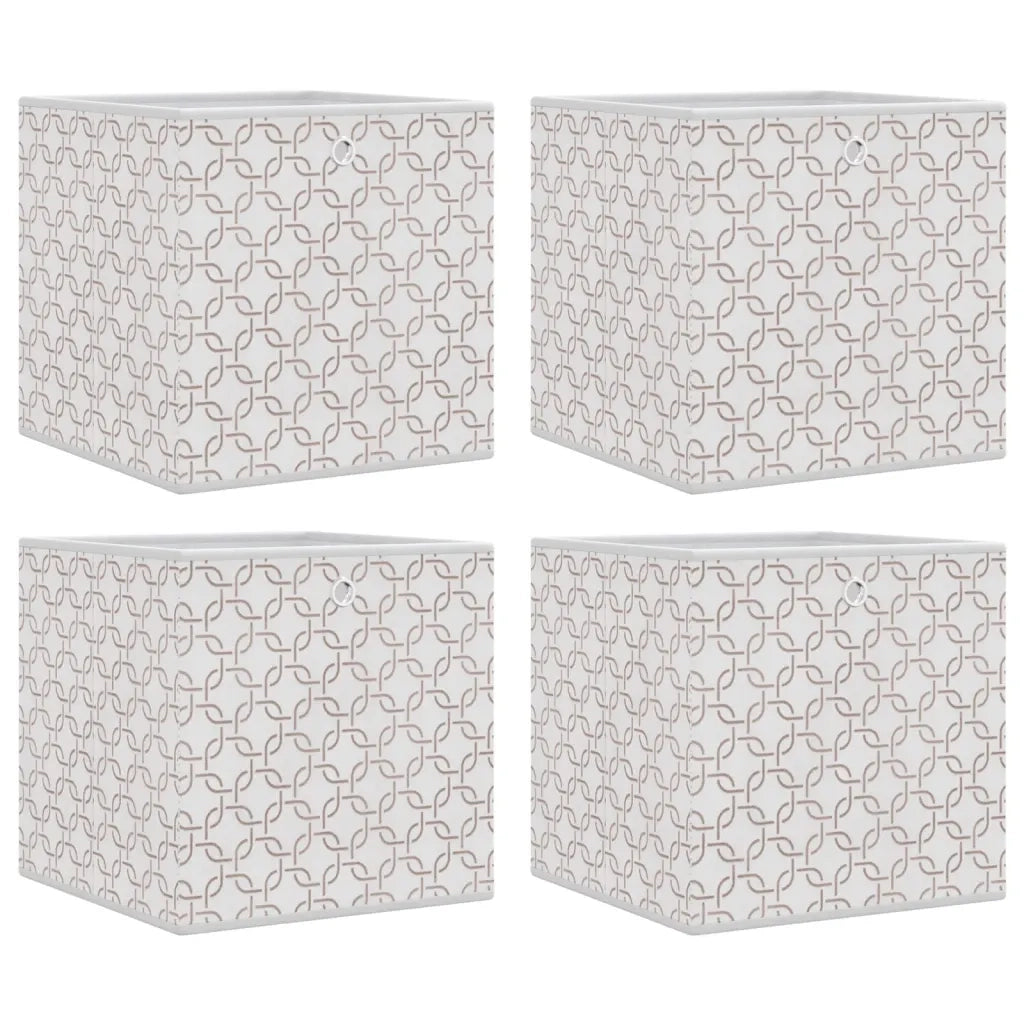 Scatole Portaoggetti 4 pz Crema 32x32x32 cm Tessuto non Tessuto 4018981