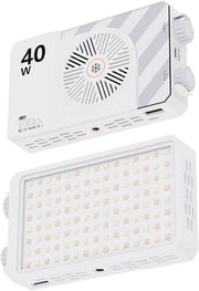 Lampada LED portatile per videocamere, 40W, CRI 98+, temperatura di colore 2500K~9000K, 8000 lumen, compatta lampada per selfie, regolazione di temperatura, batteria ricaricabile integrata, ricarica rapida PD.