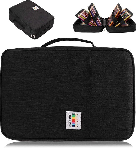 Grande Borsa per Matite e Pennarelli per 300+ Colori - Borsa di Stoccaggio Idrorepellente con 6 Strati