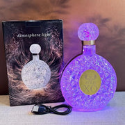 Trade Shop - Lampada Da Tavolo Luce Notturna D'atmosfera Cristallo Bottiglia Vino Ricarica Touch -