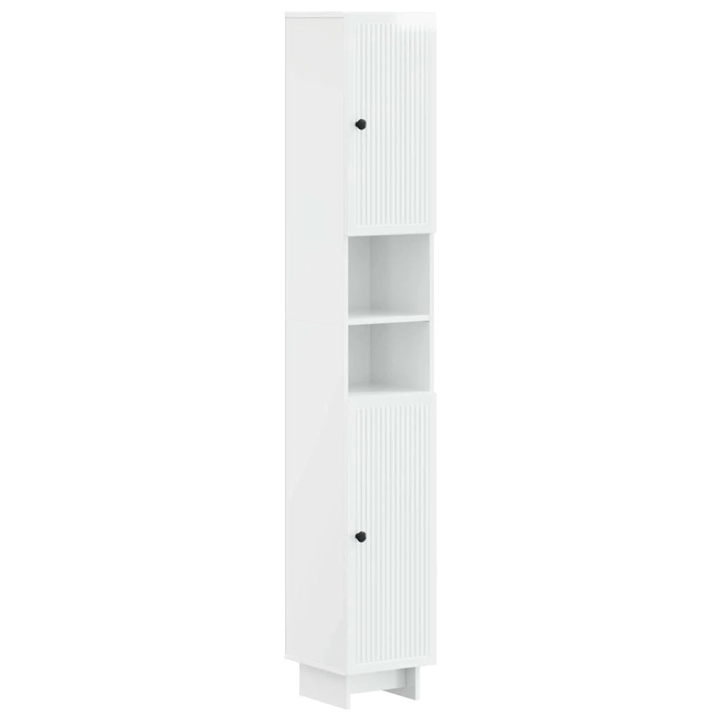 Armadio da Bagno con Ripiano Aperto EDE Bianco Lucido 895939