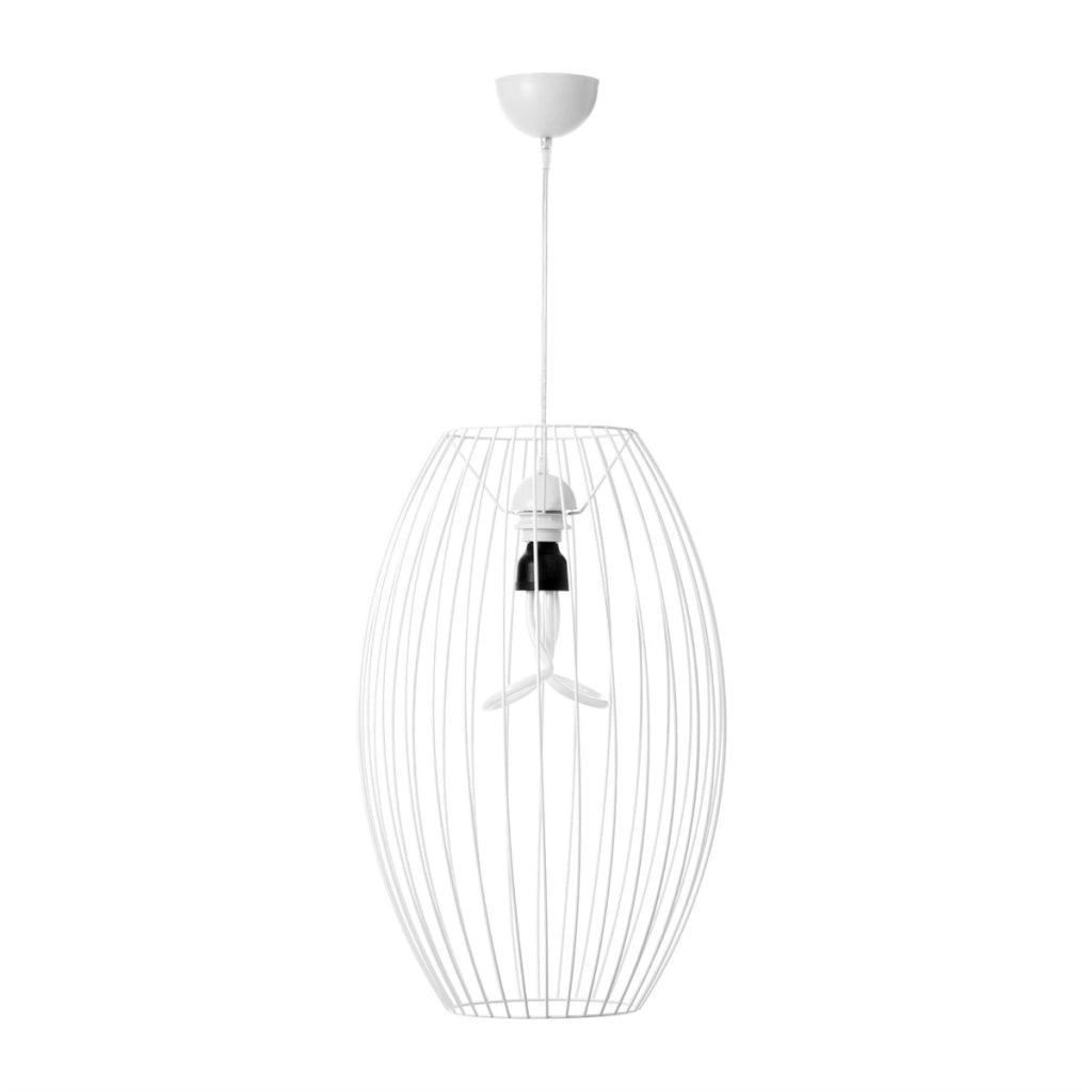 Lampada a sospensione Reyna in metallo bianco