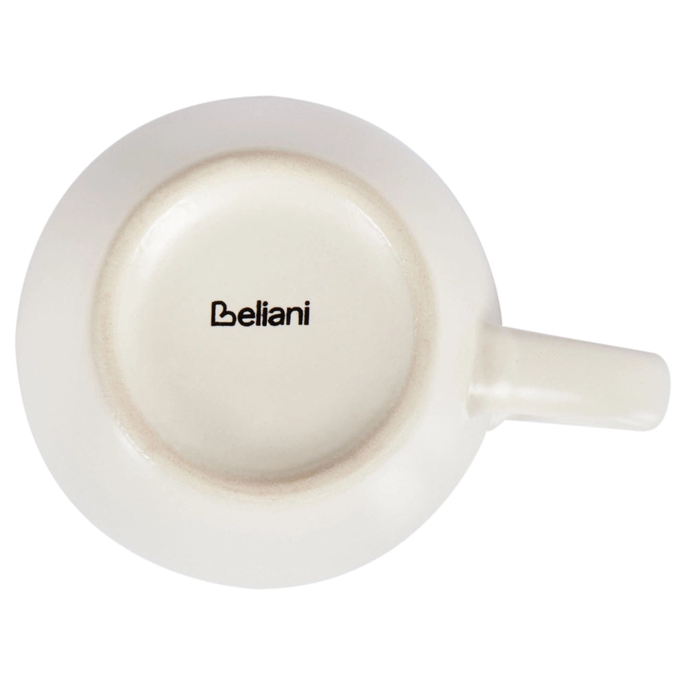 Set di 4 tazzine con piattini bianco gres kaolin fatto a mano smalto reattivo finitura servizio per 4 persone tè caffè cucina sala da pranzo.