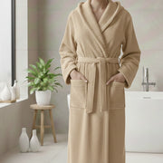 Satiza, Accappatoio 100% Cotone con Cappuccio, Bianco Crema