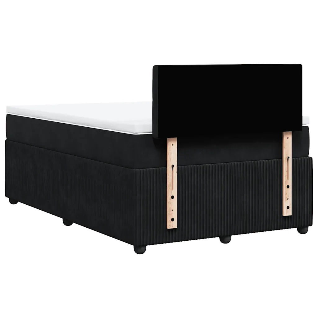 Giroletto a Molle con Materasso Nero 120x200 cm in Velluto 3290024