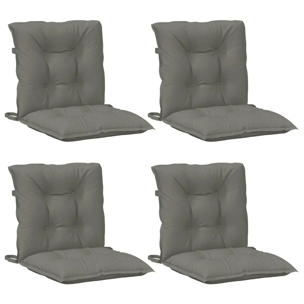 Cuscini Sedia Schiena Bassa 4 pz Grigio Mélange 100x50x7 cm 4002383