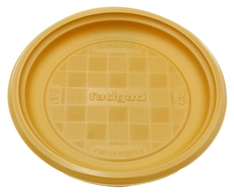 PIATTI PIANI DI PLASTICA SET 25 PZ DA DESSERT  COLORE ORO DA TAVOLA E PER FESTE RIUTILIZZABILI 17 CM