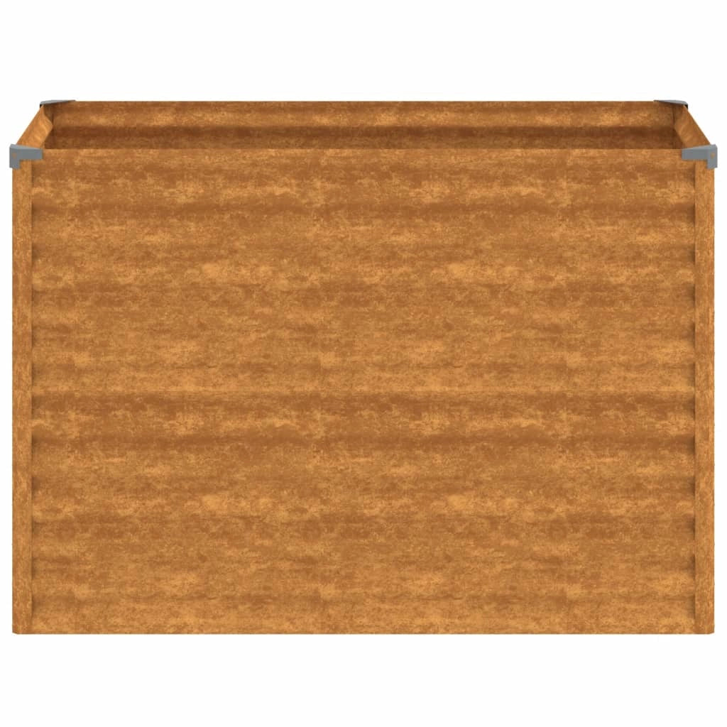 Fioriera rialzata per piante fiori patio giardino 100 x 50 x 69 cm acciaio corten marrone 02_0039305