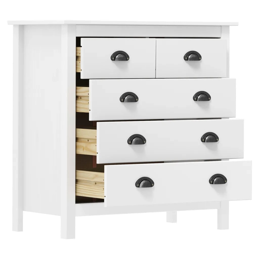 Credenza-Buffet-Armadio da cucina Hill Bianca 79x40x80 cm in Legno Massello di Pino 231779
