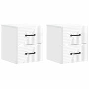 Mobiletto da notte a muro 2 pcs Bianco Lucido 34,5 x 33 x 40 cm