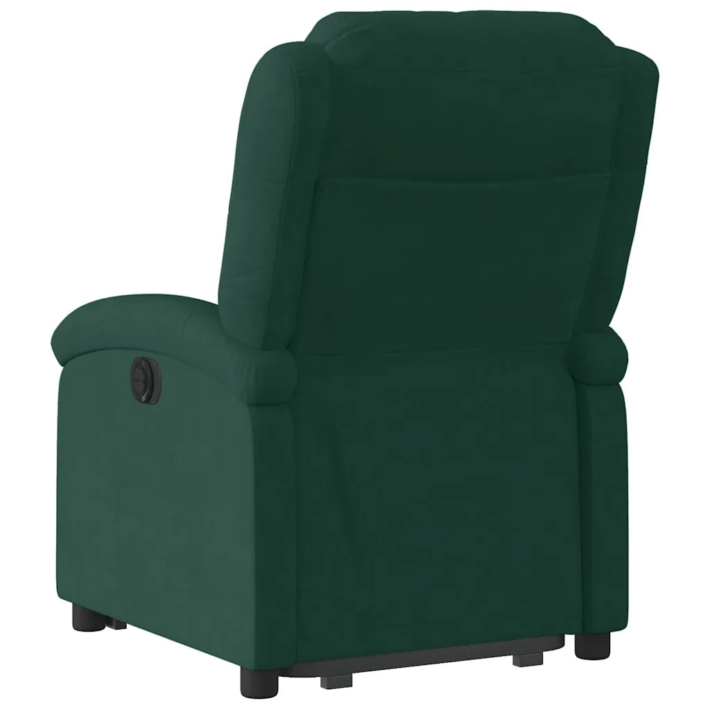 Poltrona Alzapersona Reclinabile Verde Scuro in Velluto 3204302