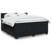 vidaXL Giroletto a Molle con Materasso Nero 180x200 cm in Velluto