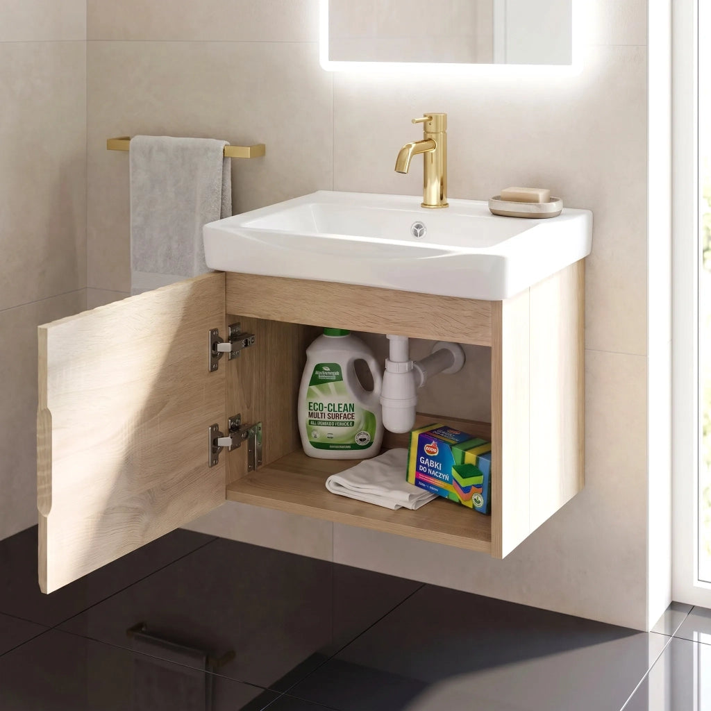 Mobile Bagno Con Lavabo Rea Db85-50-3 Orio Light 50cm