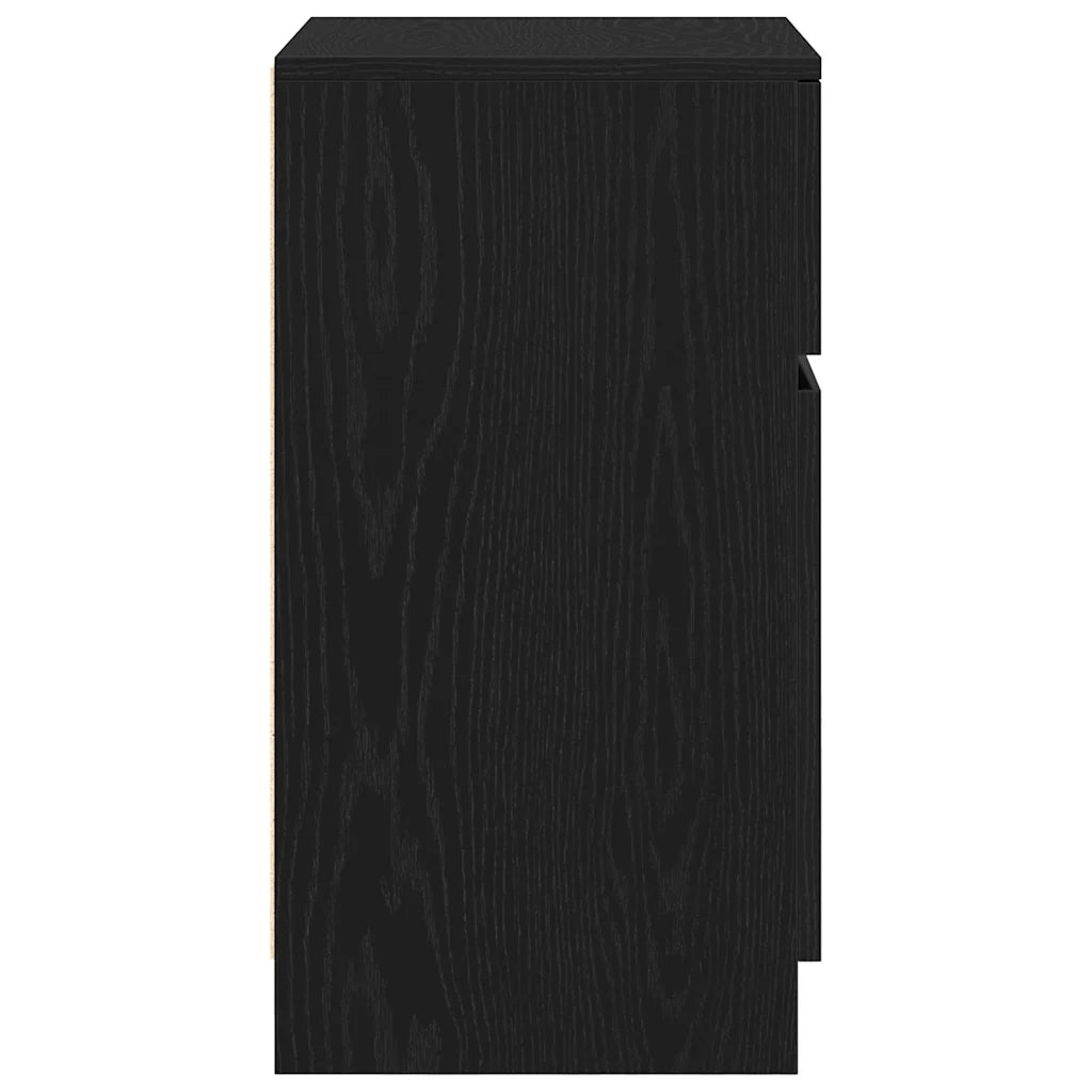 vidaXL Comodino Nero 39x35x65 cm in Legno Multistrato