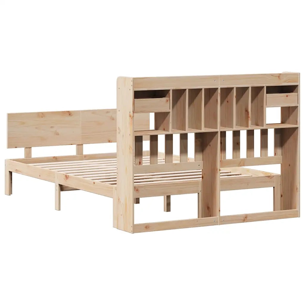 Letto Libreria senza Materasso 140x200 cm in Legno di Pino 3322692